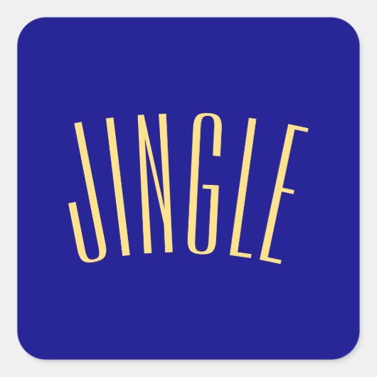 Fun Tall Whimsical JINGLE Text. Vierkante Sticker (Voorkant)