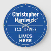 Fun Taxi Driver Wall Style Plaque Grande horloge (Recto)