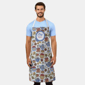 Fun Tea and Jam Pattern, Personalized Chefs Schort (Gedragen)