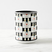 Fun Team Bunny Face in zwart-wit Mok (Midden)