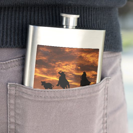 Fun Team die de klassieke kolf "Cowboy Water" opre Flacon (Voorbeeld)