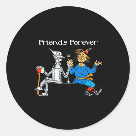 Fun Tee Shirt Friends Forever Wizard Of Oz Ecrow  Ronde Sticker (Voorkant)