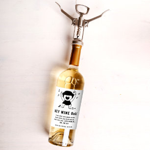 Fun & tendance Black Woman Dancing Wine Étiquette