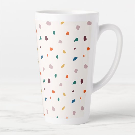 Fun Terrazzo Imprimer Latte Mug (Droite)