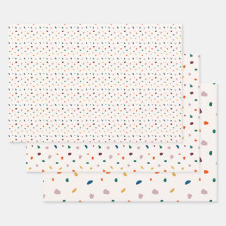 Fun Terrazzo Patroon Inpakpapier Set (3 vellen)