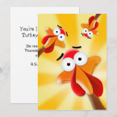 Fun Thanksgiving Turkey Day Dinner Invision Kaart (Voorkant / Achterkant)