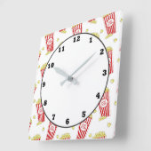 Fun Theater popcorn patternhome decoklok Vierkante Klok (Hoek)