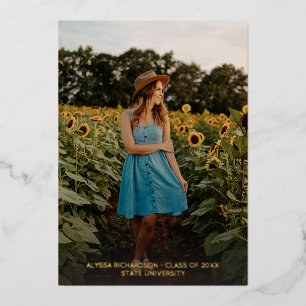 Fun Three Photo Foil Faire-part diplômé