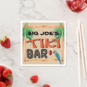 Fun Tiki Bar met aangepaste naam en papegaai Servet (Insitu)