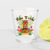 Fun Tiki Bar Retro Hawaiian Palm Trees Birthday Shot Glas (Voorkant)