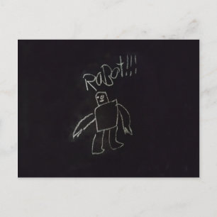 Fun-time happy good chalboard Robot Briefkaart