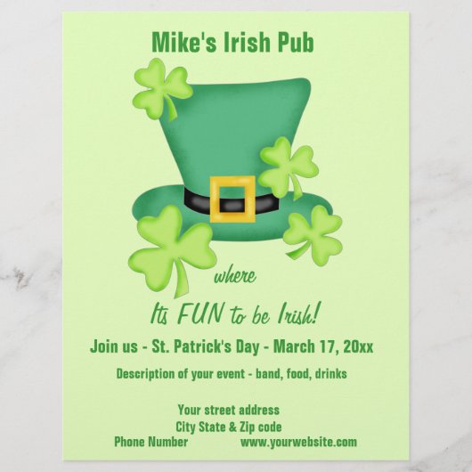 Fun to be Irish St. Patrick's Business Promotion Flyer (Voorkant)