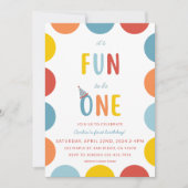 Fun To Be One First Birthday Party Invitation (Devant)