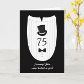 Fun Top Hat Formal 75e Anniversaire Carte de voeux (Fleur jaune)