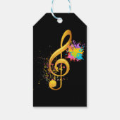 Fun Treble Clef muzieknoot. Bewerkbare tekst Cadeaulabel (Achterkant)