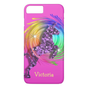 Fun Trendy Rainbow Unicorn Personalized iPhone 8 Plus / 7 Plus Hoesje