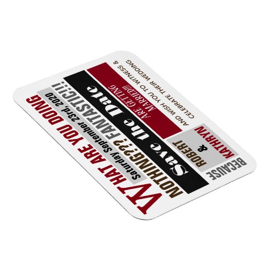 Fun & Trendy "Save the Date" Weddenschap Magneet (Rechterzijde)