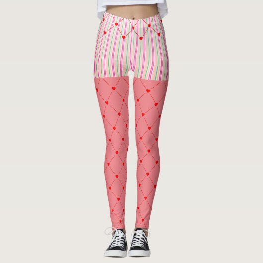 Fun Trendy Shorts Kijk Hearts Leggings (Voorkant)