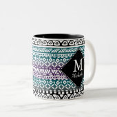 Fun Tribal Print Monogram Mok (Voorkant rechts)