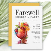 Fun Tropical Farewell Cocktail Party Kaart