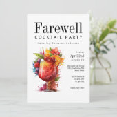 Fun Tropical Farewell Cocktail Party Kaart (Staand voorkant)