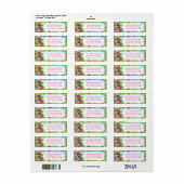Fun Tropical Flamingo Afstuderen Retouradres Etiket (Full Sheet)