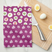 Fun Tropical Hibiscus Leaf Illustration Pattern Theedoek (Quarter Fold)