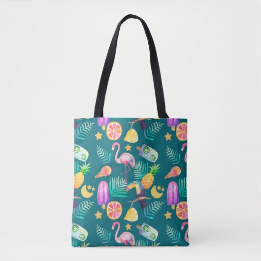 Fun Tropical Summer Pattern Draagtas (Voorkant)
