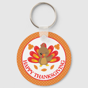 Fun Turkey Thanksgiving Sleutelhanger