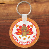 Fun Turkey Thanksgiving Sleutelhanger (Voorkant)