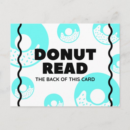 Fun Turquoise Donut Briefkaart (Voorkant)