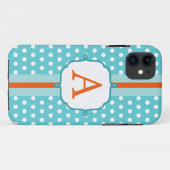 Fun Turquoise Monogram iPhone 5 Coque (Dos (Horizontal))