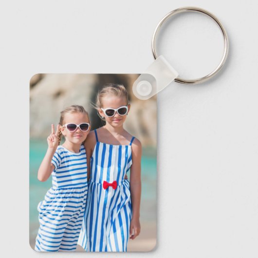 Fun Two Photo Double Sided Aluminum Sleutelhanger (Achterkant)