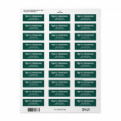 Fun Typografie | Moderne groene kerst Etiket (Full Sheet)