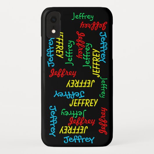 Fun Typografie Repetating Name, Personalized Case-Mate iPhone Case (Achterkant)