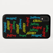 Fun Typografie Repetating Name, Personalized Case-Mate iPhone Case (Achterkant (horizontaal))