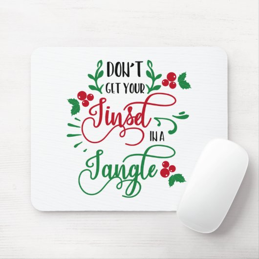 Fun Typography Kerstmis Muismat (Met muis)