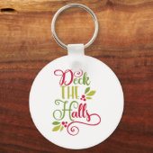 Fun Typography Kerstmis Sleutelhanger (Voorkant)