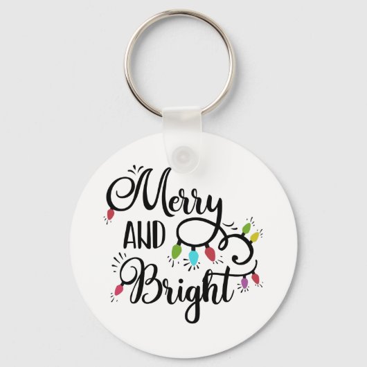 Fun Typography Kerstmis Sleutelhanger (Voorkant)