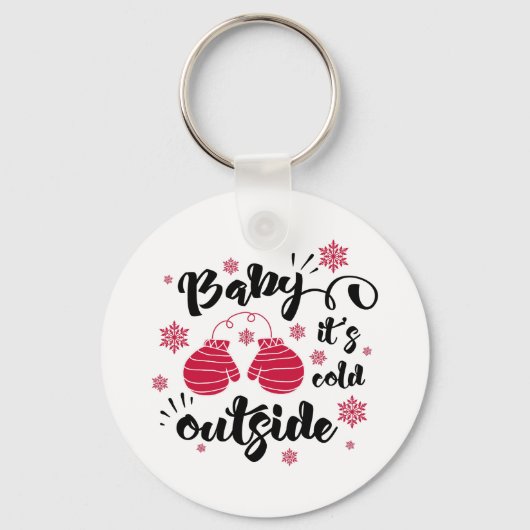 Fun Typography Kerstmis Sleutelhanger (Voorkant)