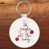 Fun Typography Kerstmis Sleutelhanger (Voorkant)