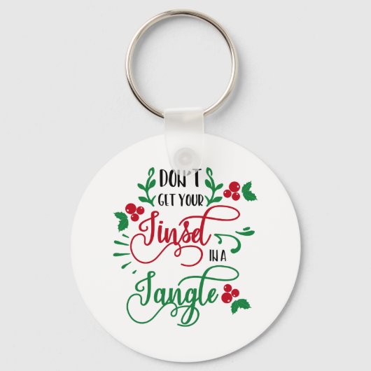 Fun Typography Kerstmis Sleutelhanger (Voorkant)