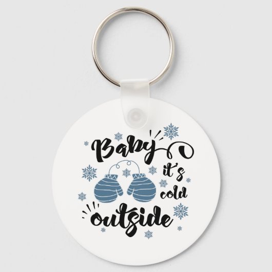 Fun Typography Kerstmis Sleutelhanger (Voorkant)