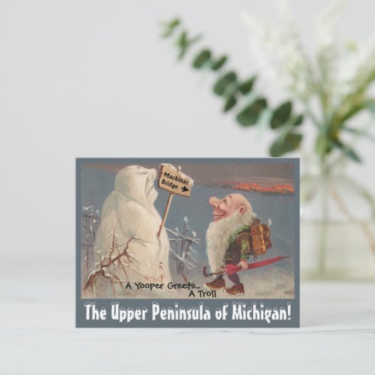 Fun U.P. Yooper Upper Peninsula Michigan BRIEFKAAR Briefkaart (Staand voorkant)