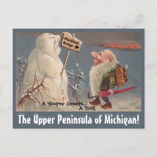 Fun U.P. Yooper Upper Peninsula Michigan BRIEFKAAR Briefkaart (Voorkant)