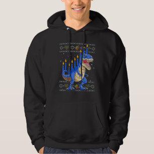 Fun Ugly Hanukkah Sweater Menorasaurus Rex Dinosau