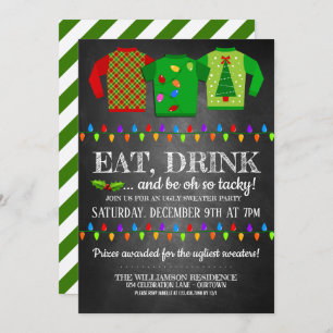 Fun Ugly kerst Sweater Party Invitation Kaart