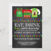 Fun Ugly kerst Sweater Party Invitation Kaart (Voorkant)