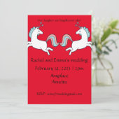 Fun Unicorn faire-part de mariage. Personnalisable (Debout devant)