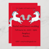 Fun Unicorn faire-part de mariage. Personnalisable (Devant / Derrière)